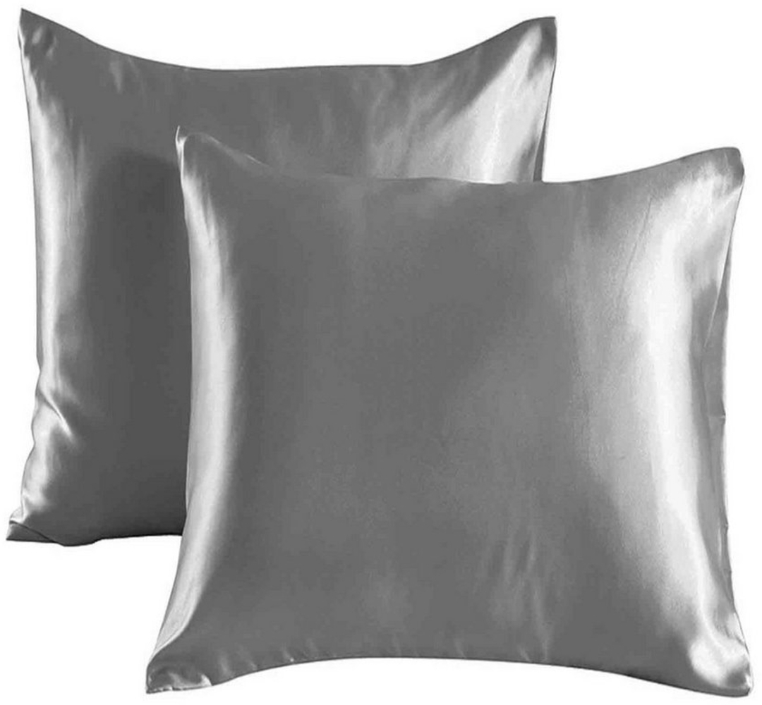 OKWISH Kissenbezüge 2er Kissenbezug Kissenhülle Kopfkissenbezug Satin Kissen Bezug, (2 Stück), 80x80 cm Polyesterkissenbezug mit Reißverschluss für Sofa Schlafzimmer Bild 1