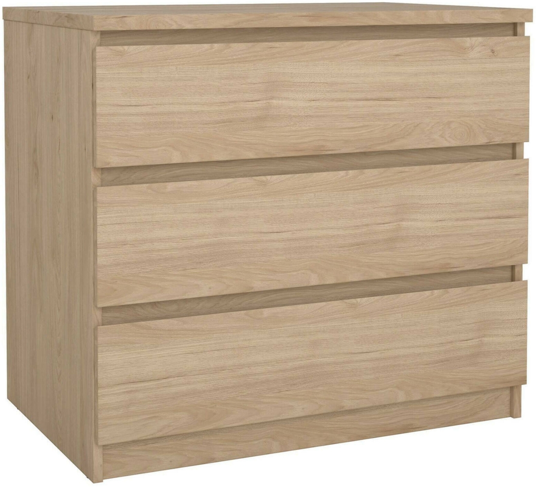Dmora Kommode Artic, Mehrzweckkommode, Schlafzimmerkommode, Schrank mit Schubladen, 77x50 h70 cm, Eiche Bild 1