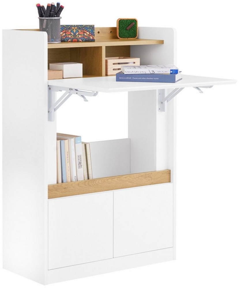 SoBuy Regal-Schreibtisch FWT109, Gaming Tisch Kleiner Computertisch Bürotisch für Homeoffice, Schreibtisch klappbar Computertisch mit Ablagen Arbeitstisch Bild 1