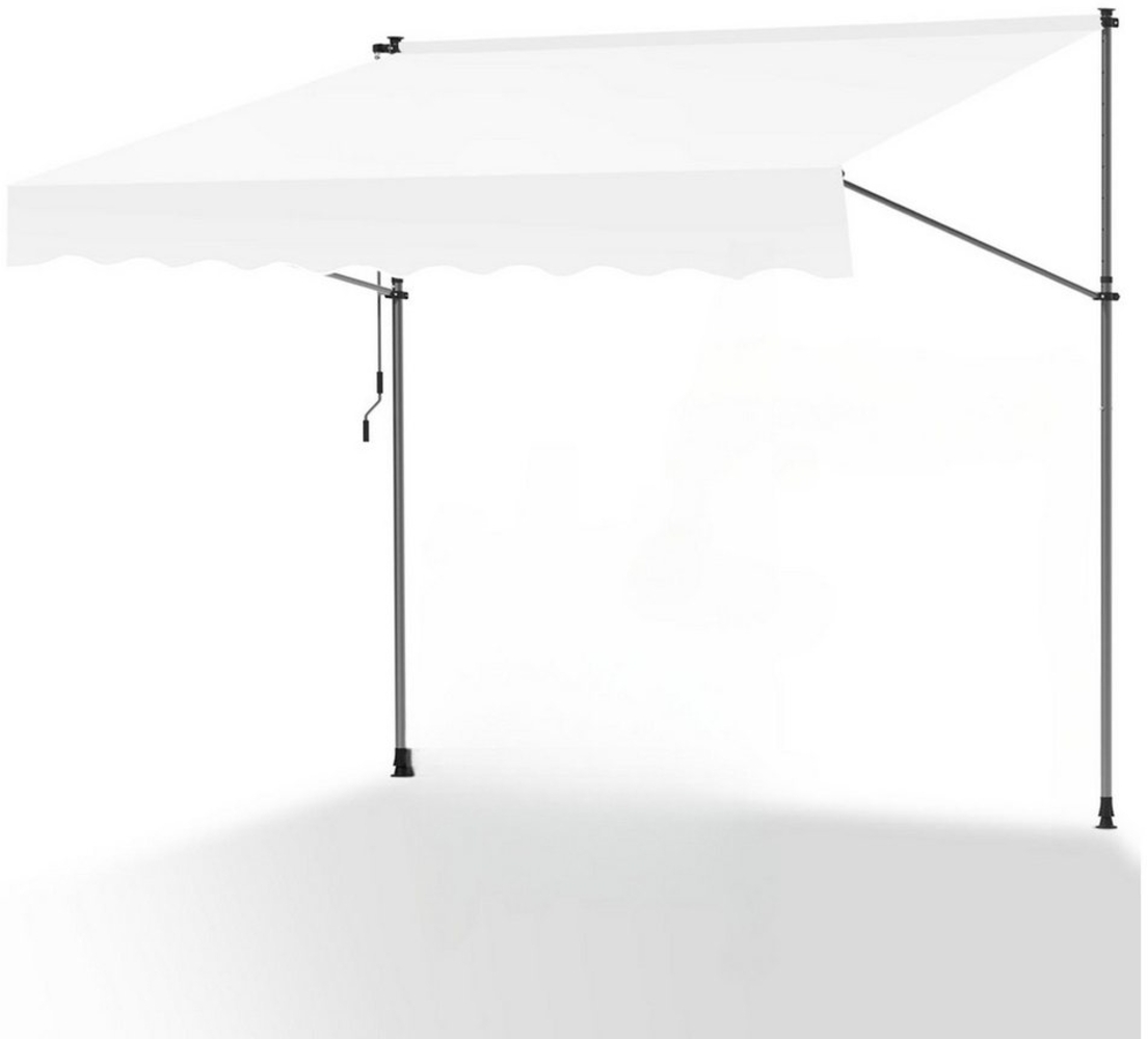 Clanmacy Klemmmarkise Klemmmarkise 200cm Balkonmarkise Markise ohne Bohren Creme Bild 1