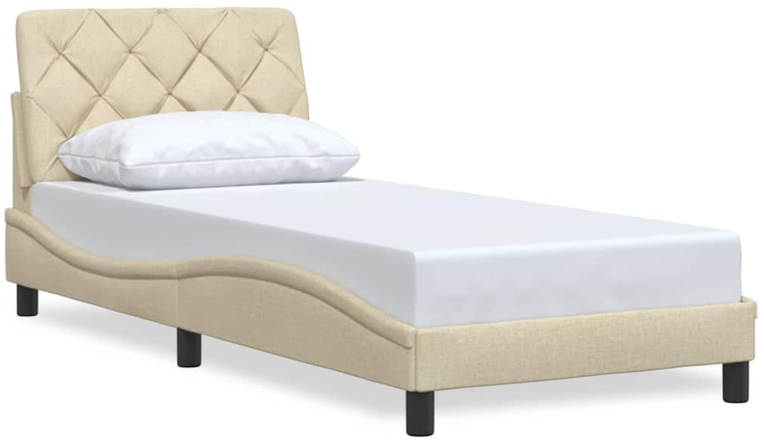 vidaXL Bettgestell ohne Matratze Creme 90x200 cm Stoff 3310578 Bild 1