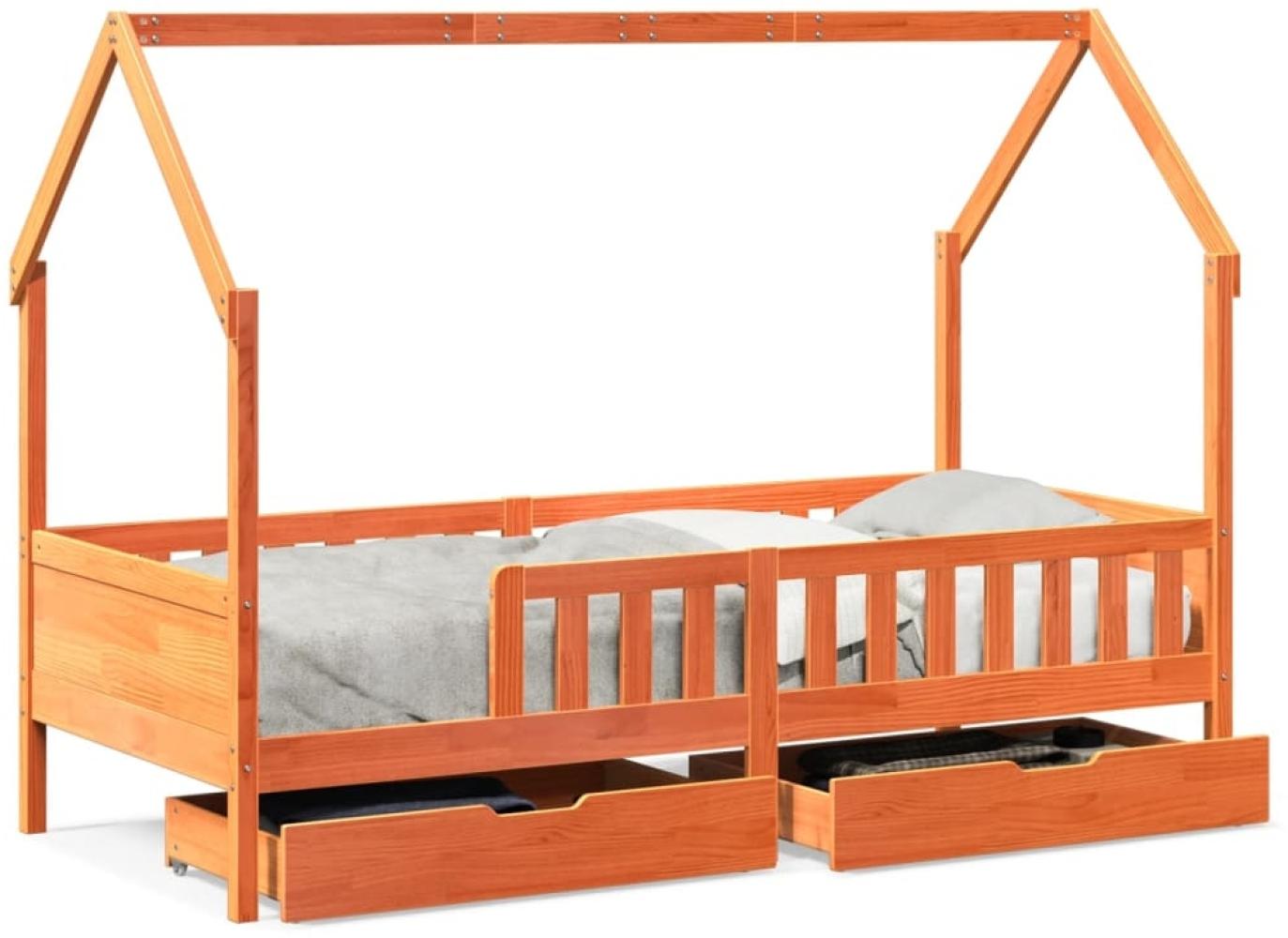 vidaXL Kinderbett mit Schubladen 90x190 cm Massivholz Kiefer 3302040 Bild 1