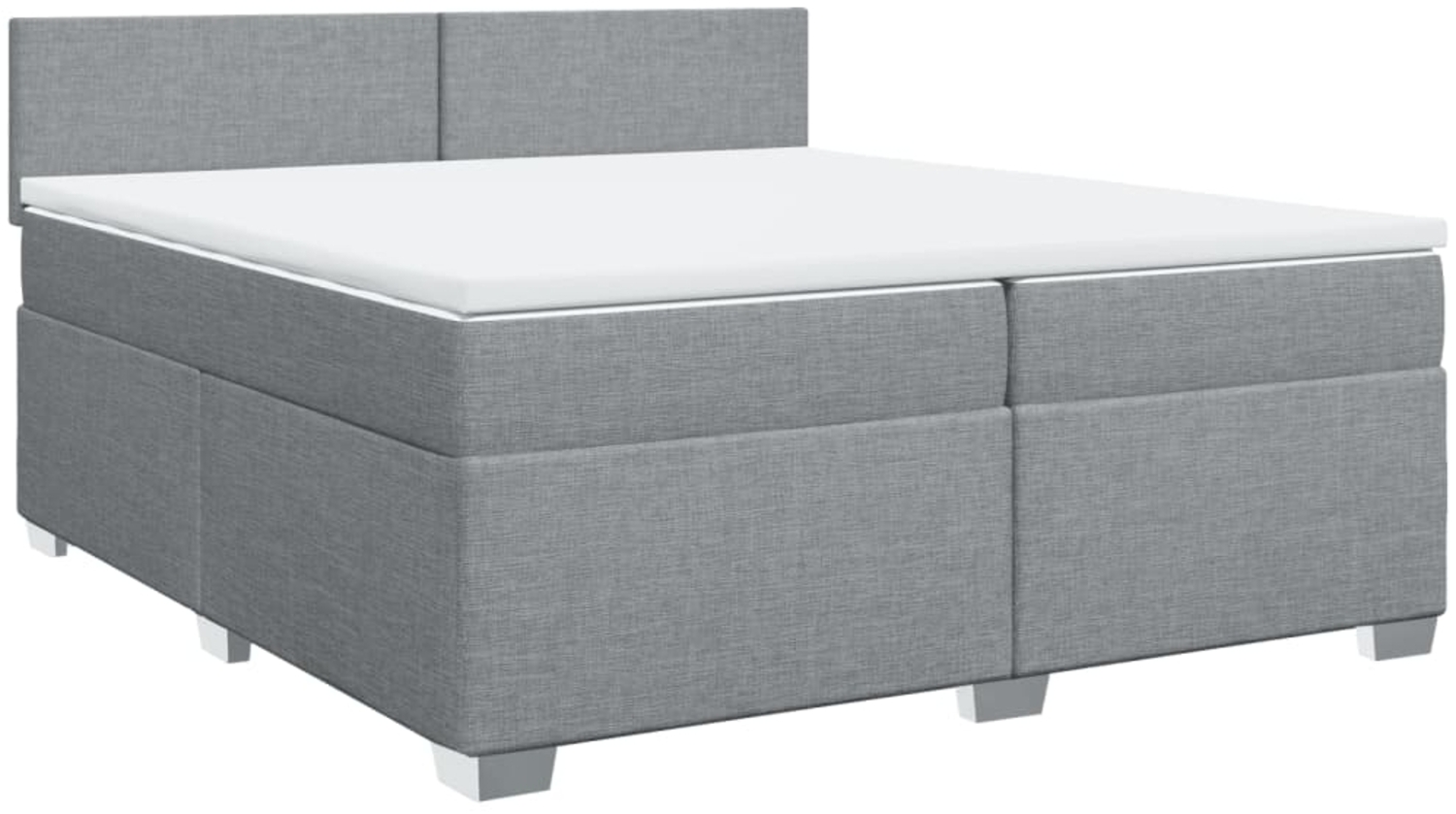 vidaXL Boxspringbett mit Matratze Hellgrau 200x200 cm Stoff 3285988 Bild 1