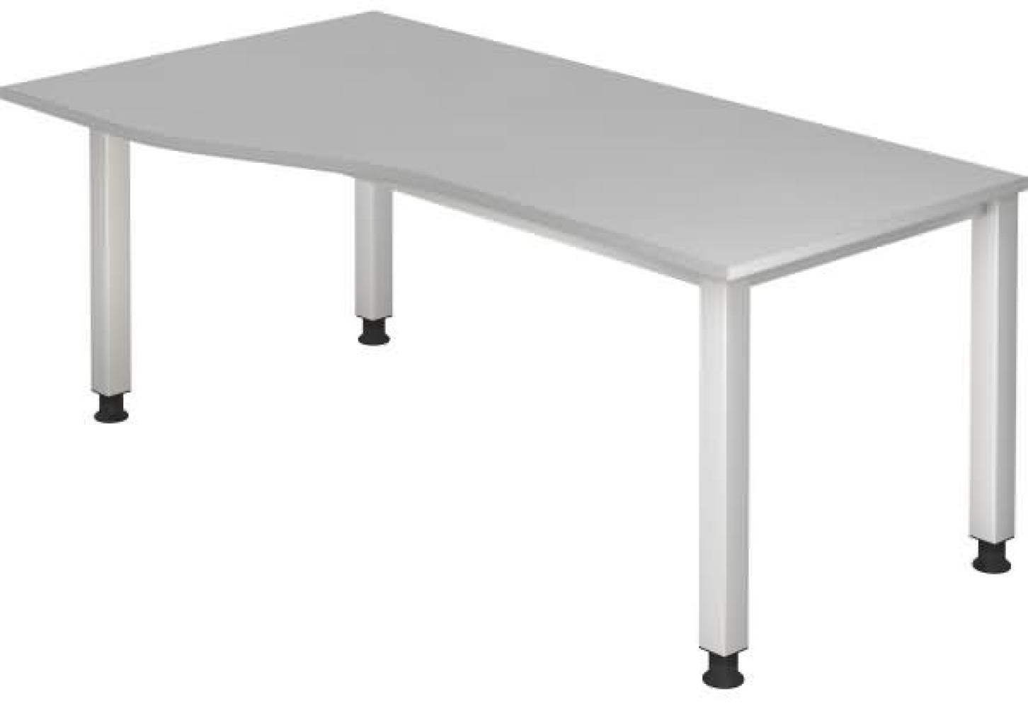 Schreibtisch QS18 4Fuß eckig 180x100 / 80cm Grau Gestellfarbe: Silber Bild 1