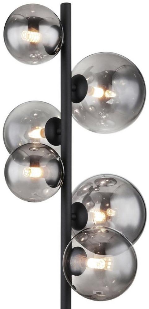 GLOBO Stehlampe Wohnzimmer Stehleuchte 6 Kugeln Rauchglas Schwarz 56133-6S Bild 1