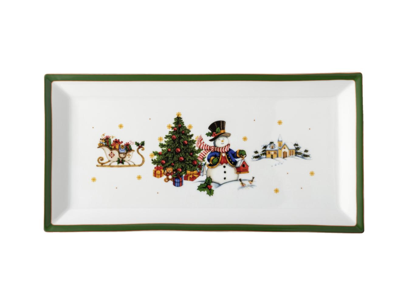 Hutschenreuther Platte eckig Happy Wintertime Green, Servierplatte, Porzellan, Mehrfarbig, 36 cm, 02488-727472-12936 Bild 1