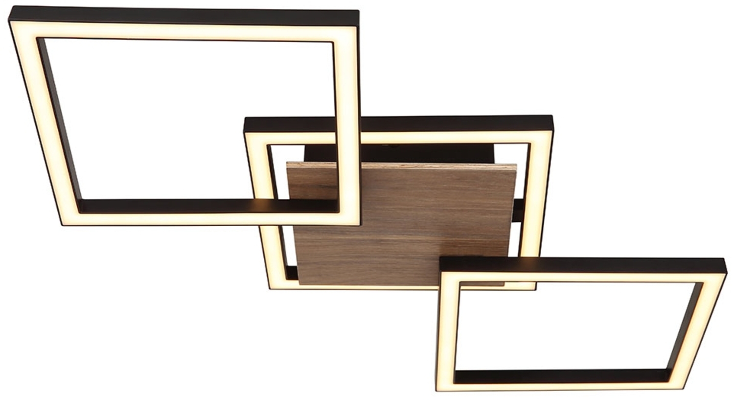 LED Deckenleuchte, Holzoptik, schwarz matt, L 63 cm Bild 1