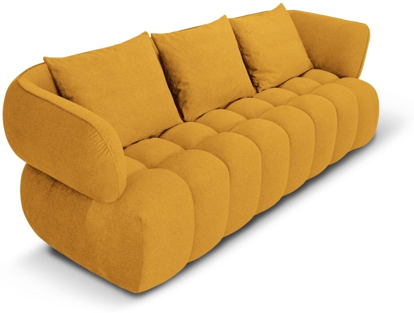 Micadoni Sofa Reese 3-Sitzer Strukturierter Samtstoff Senf Bild 1