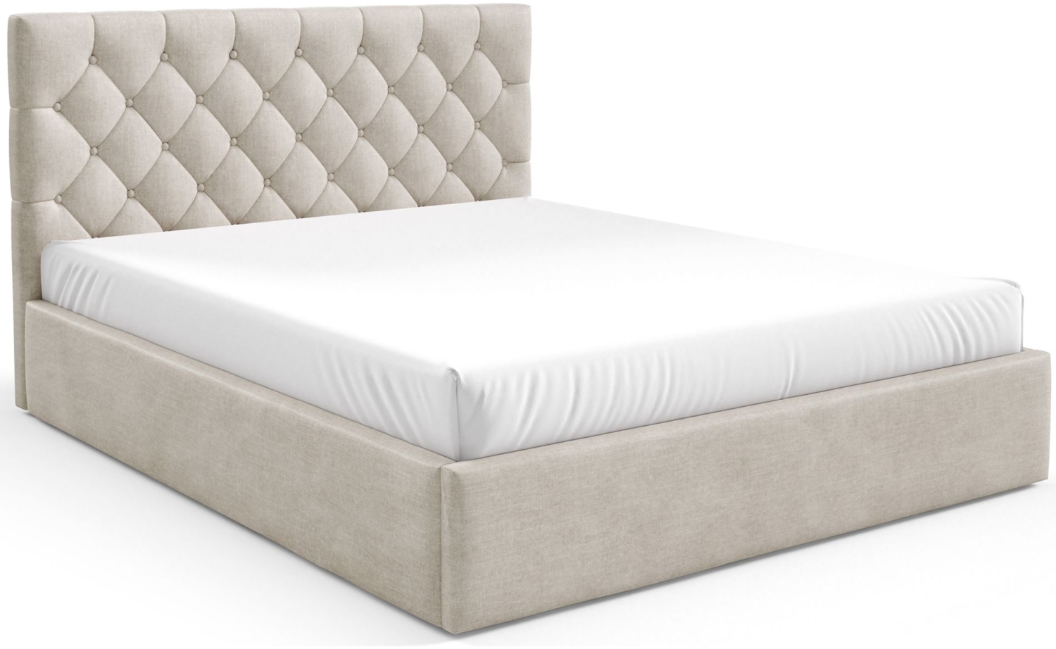 Selsey 'Aurevia' Polsterbett 180x200 mit Bettkasten und Samtbezug, hellbeige Bild 1