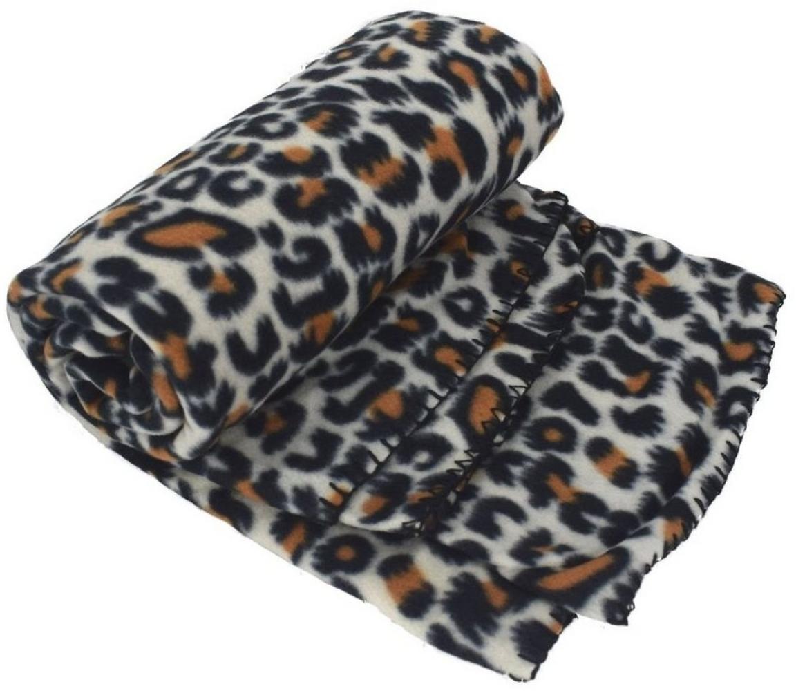 Tagesdecke Fleecedecken 130x170 cm Polarfleece Fellmuster Wildkatze Kuscheldecke Wildkatze 2 Bild 1