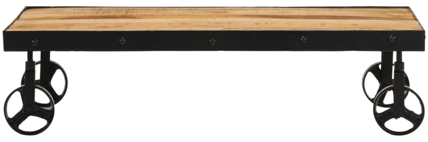vidaXL Couchtisch mit Rollen Massivholz Mango 100x55x26 cm 371683 Bild 1