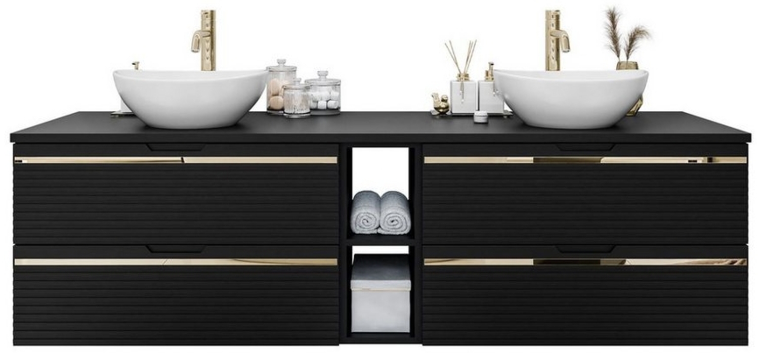 Lookway Badmöbel-Set ARTEMIS III 140 cm Bad-Set mit Unterschrank und Spiegel, (Badezimmerschrank mit wählbarem Spiegel, Becken und Armatur), mit Soft-Close-System Bild 1