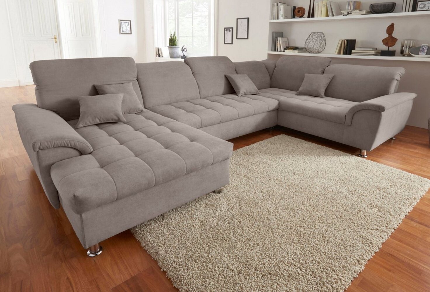 DOMO collection Wohnlandschaft Franzi wahlweise mit Kopfteilverstellung Bettfunktion, Bettkasten, im XXL-Format B/T/H: 352/214/80 cm, Steppung im Sitz, U-Form Bild 1