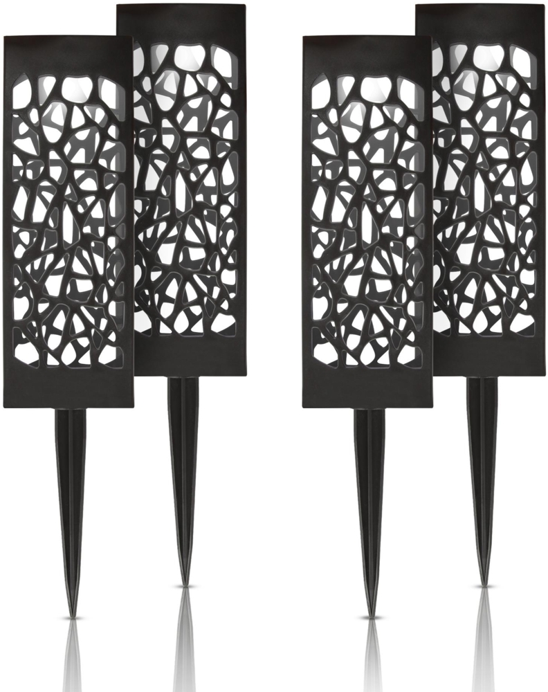 LED Solar Stecklampe für Außen ( 2-8er Pack ), wetterfest IP44 spritzwassergeschützt, 28,5 cm Gartenleuchte mit Erdspieß, Beleuchtung für Terrasse Bild 1
