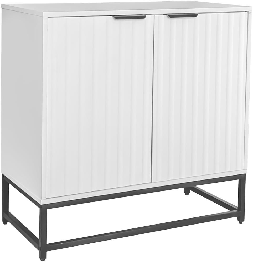 Merax Moderne Sideboard Kommode mit 2 Türen in Vakuum-Formgebung, Standschrank Lagerung Schrank, B80/T40/H80 cm Bild 1