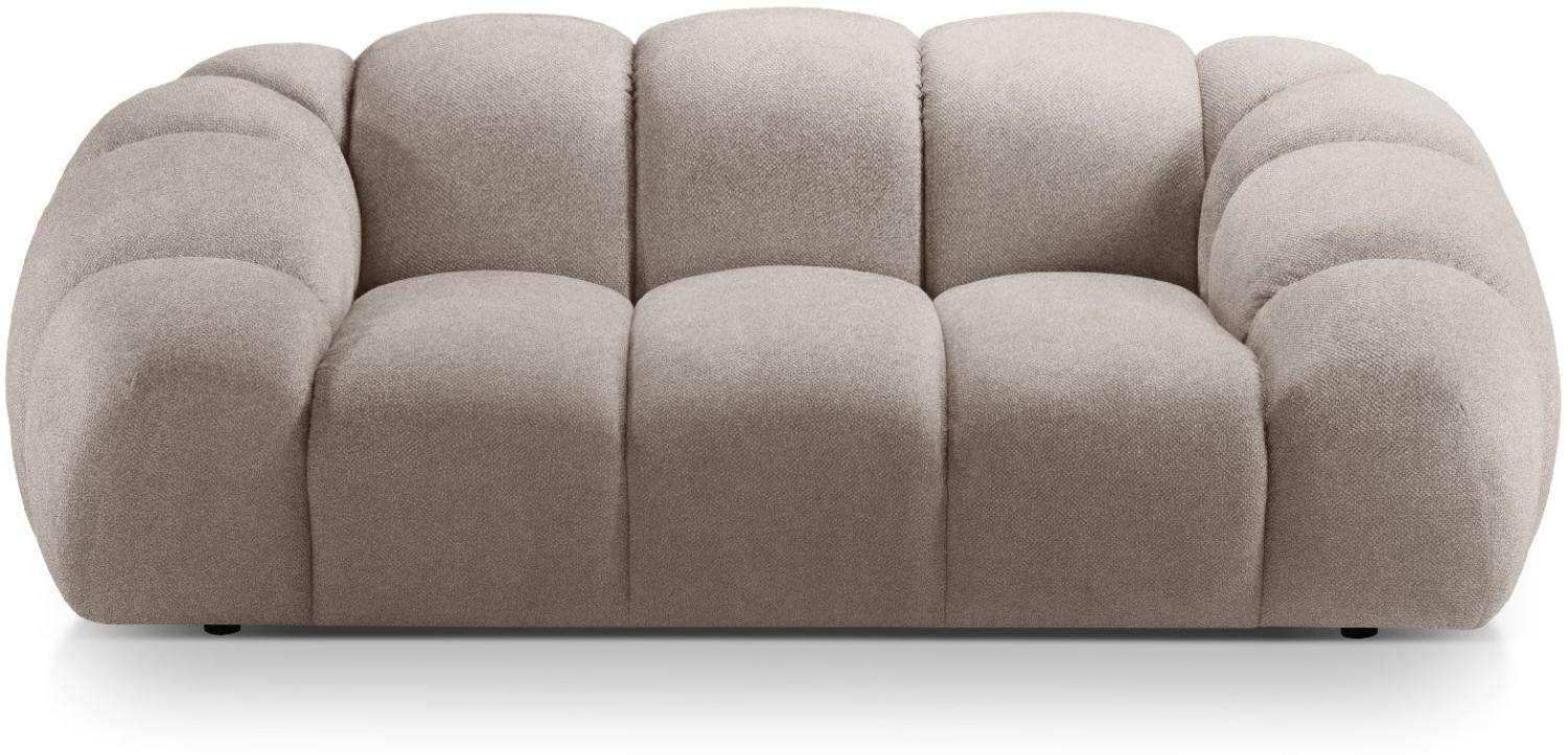 Micadoni Sofa Diana 2-Sitzer Strukturierter Samtstoff Dunkelbeige Bild 1