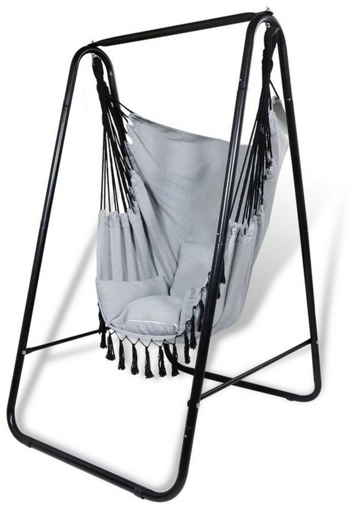 CCLIFE Hängesessel mit Gestell Kissen Hängeschaukel Hängestuhl Bis 100kg Indoor & Outdoor Garten Hängesitz Bild 1