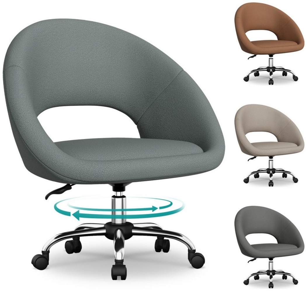 Hiazurm Bürostuhl Homeoffice Stuhl,Schminkstuhl mit Armlehnen,Drehstuhl (Schreibtischstuhl, höhenverstellbar, bis 150 kg belastbar), Atmungsaktiver, für Schminktisch,Arbeitszimmer, Schlafzimmer Bild 1