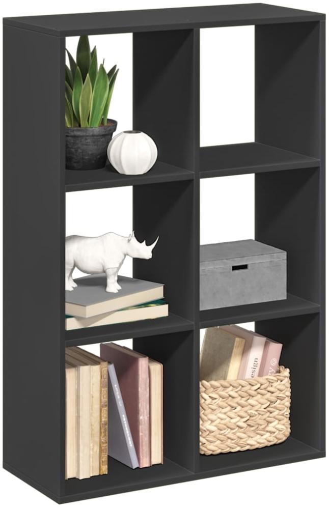 vidaXL Raumteiler-Bücherregal Schwarz 69,5x29x103,5 cm Holzwerkstoff 858013 Bild 1