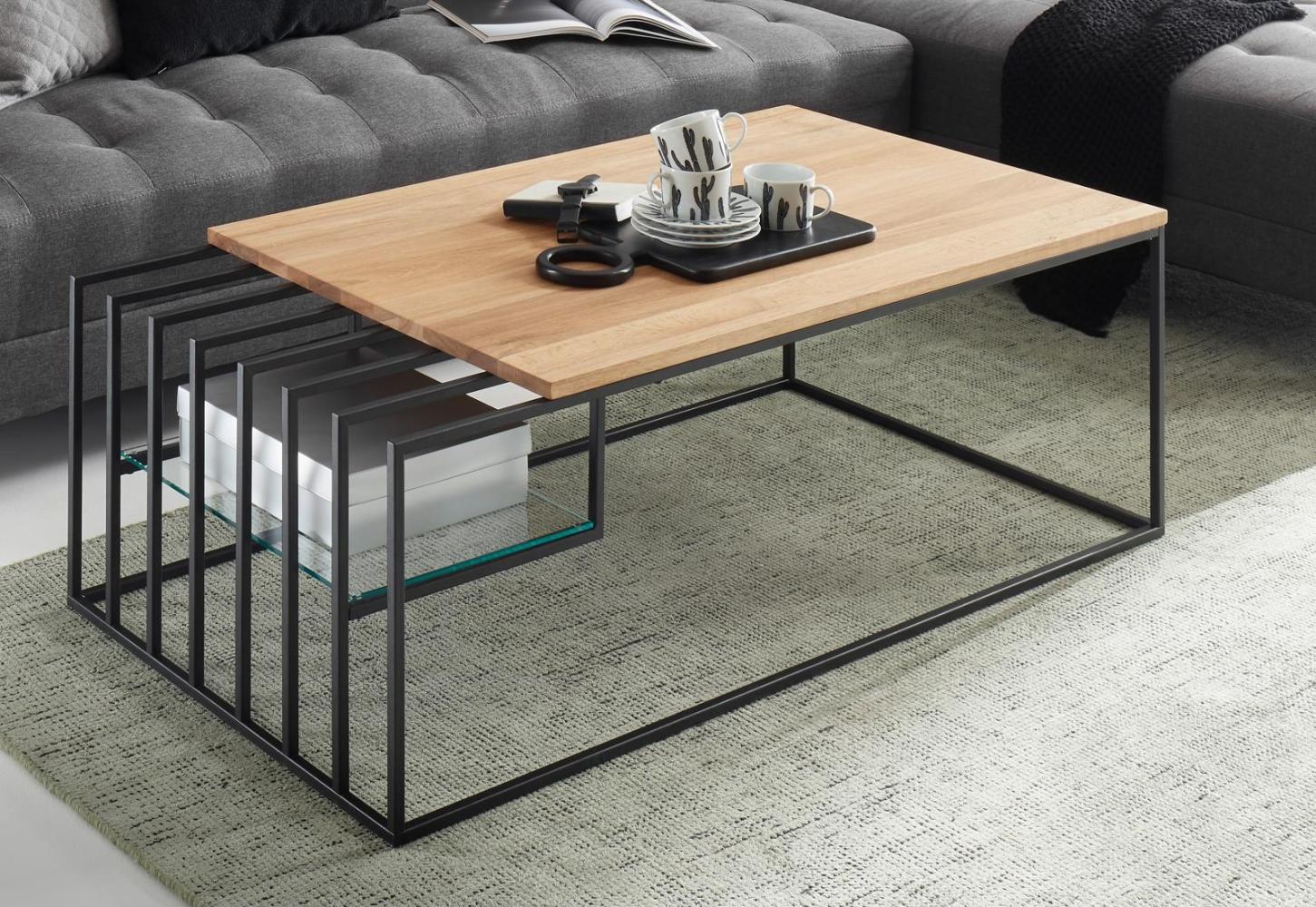 Couchtisch >Jurien Bay< in Eiche aus Metall - 120x40x60cm (BxHxT) Bild 1