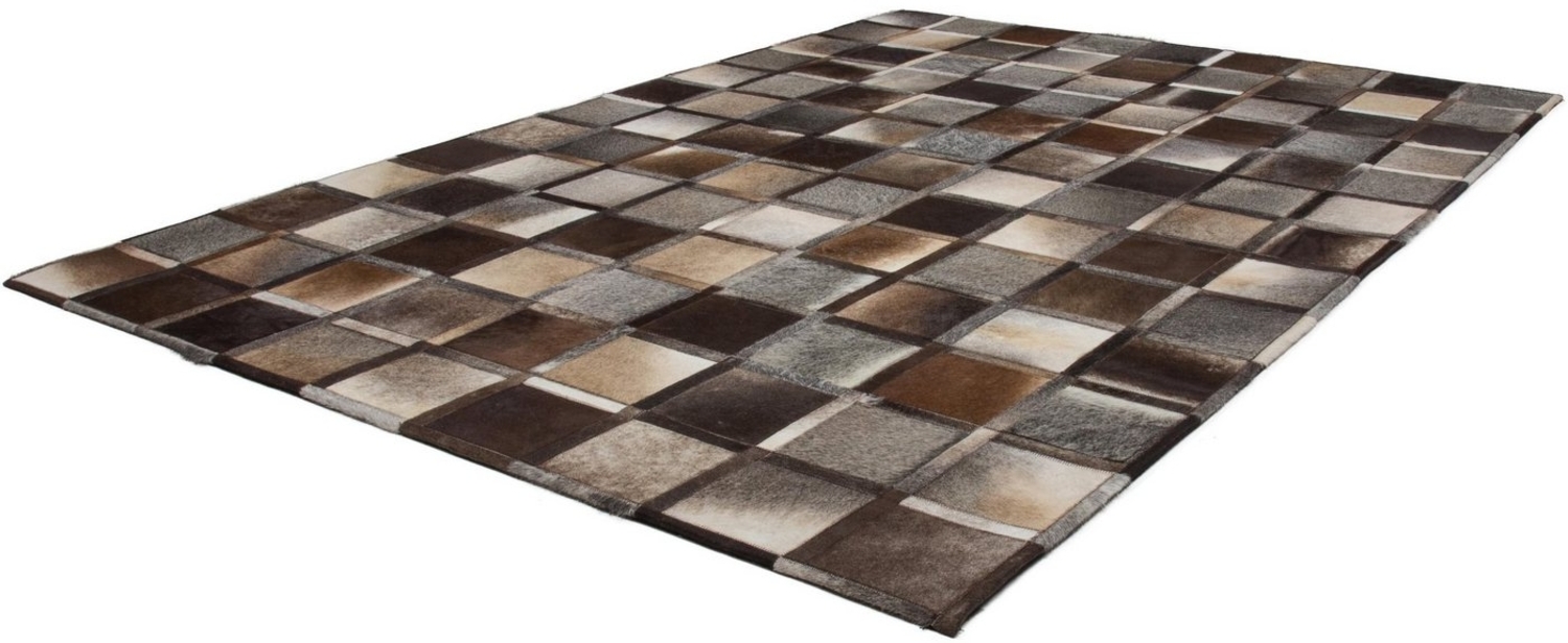 Kayoom Lederteppich Lavish 410, rechteckig, Höhe: 8 mm, Patchwork-echtes Leder-Fell, Wohnzimmer Bild 1