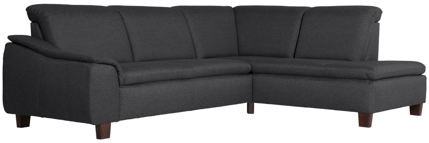 Ecksofa mit Ottomane links Katti Bezug Flachgewebe Buche nussbaum dunkel / graphit 22904 Bild 1