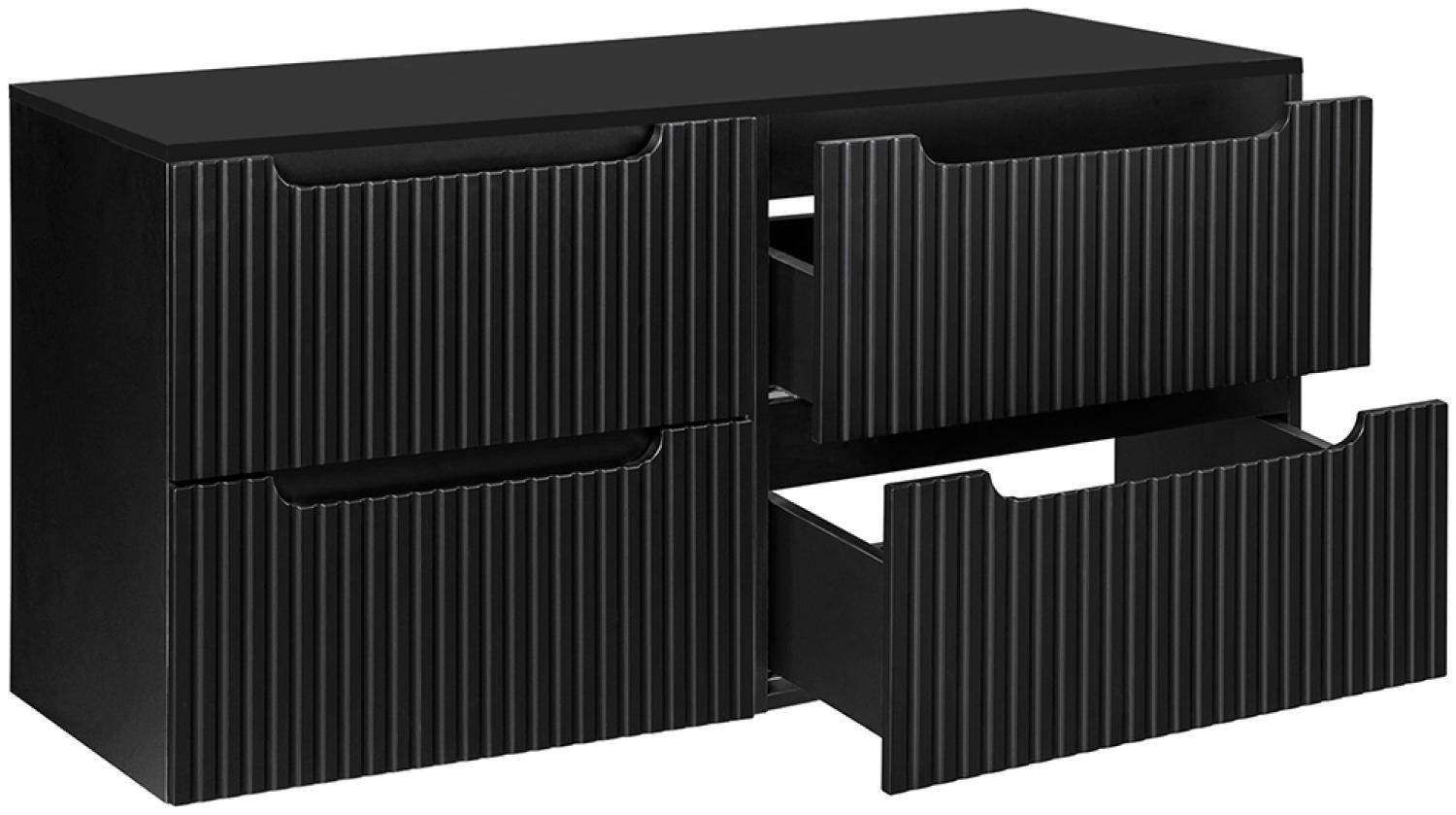 Doppelwaschtisch-Unterschrank 120cm, in schwarz, NEWPORT-56-BLACK Bild 1