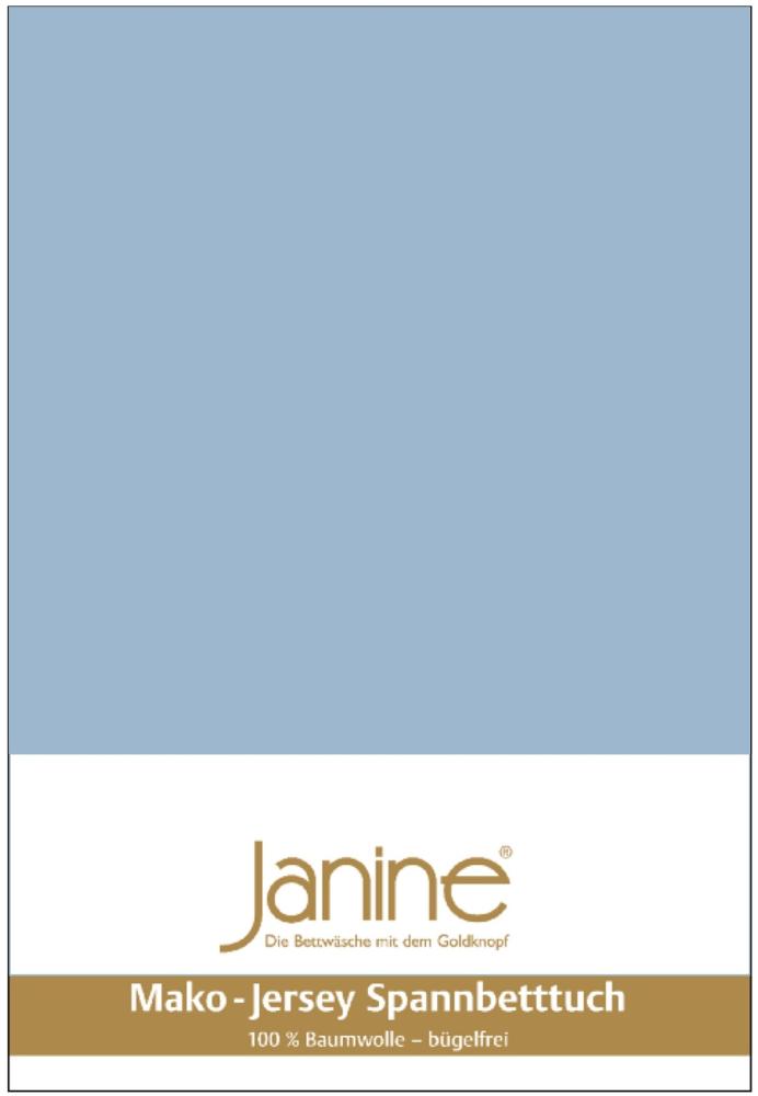 Janine Mako Jersey Spannbetttuch Bettlaken 140-160x200 cm OVP 5007 32 perlblau Bild 1