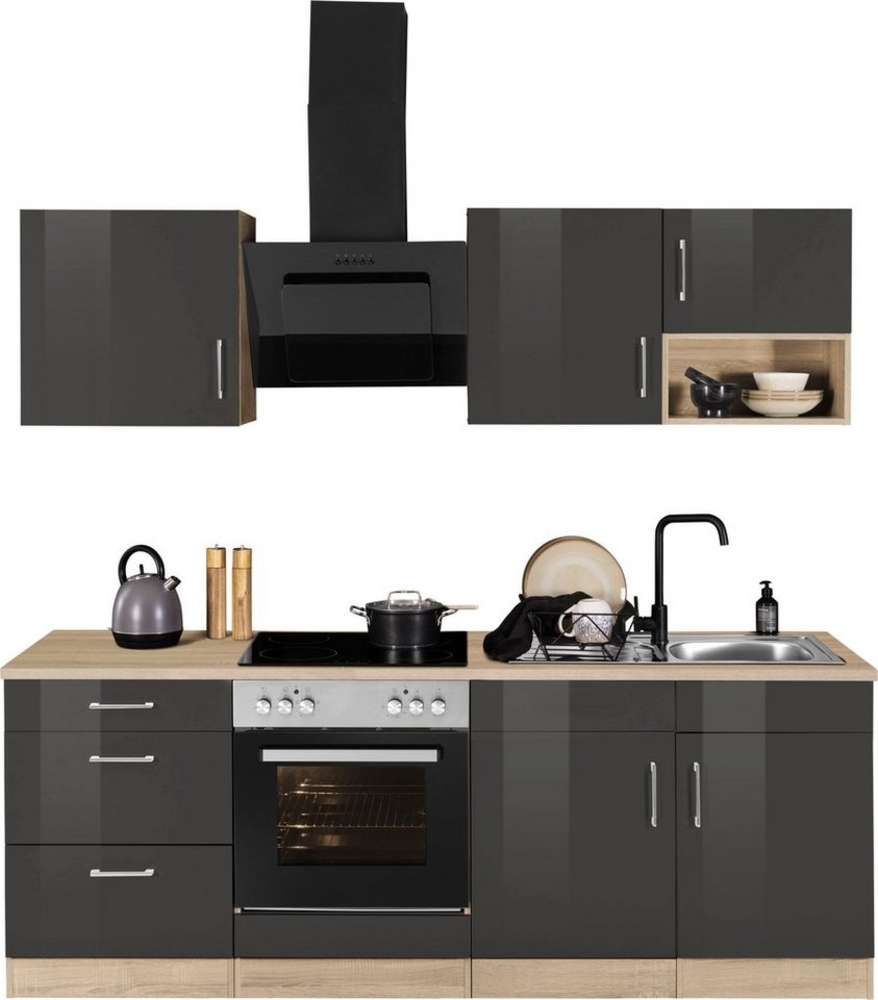 KOCHSTATION Küchenzeile KS-Haiti, mit E-Geräten, Breite 210 cm Bild 1