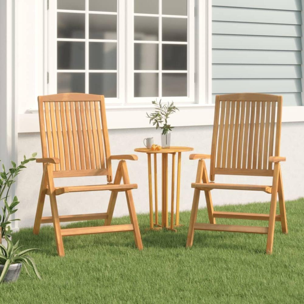 vidaXL Gartenstühle 2 Stk. Verstellbar Massivholz Teak 362666 Bild 1