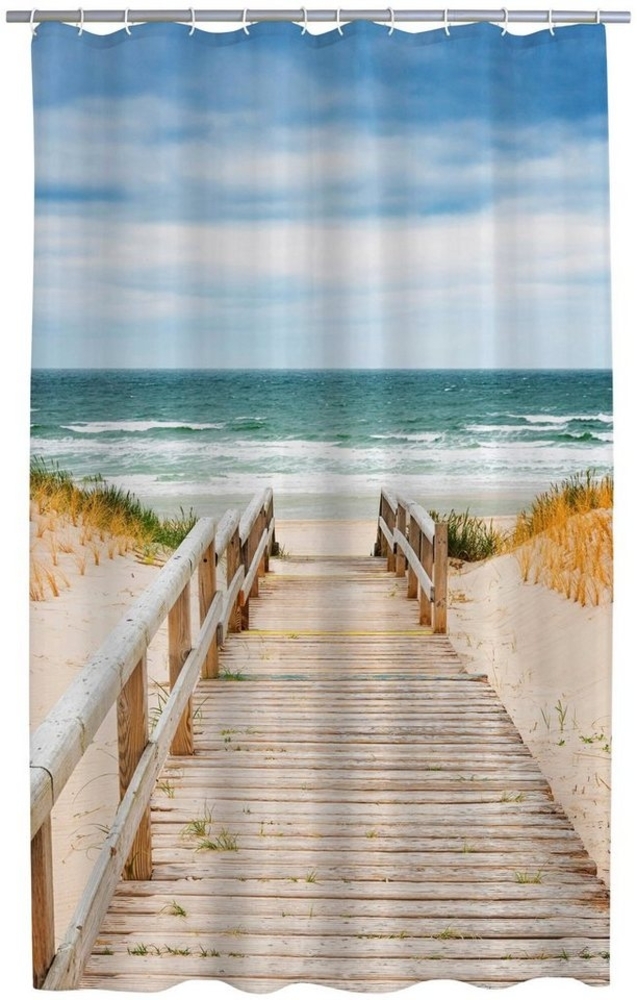 Ridder Duschvorhang Nordsee Breite 180 cm, inkl. Duschvorhangringe Bild 1