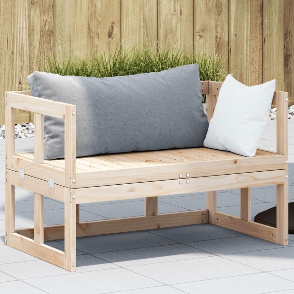 vidaXL 2-in-1 Gartensofa Verlängerbar Massivholz Kiefer 832610 Bild 1