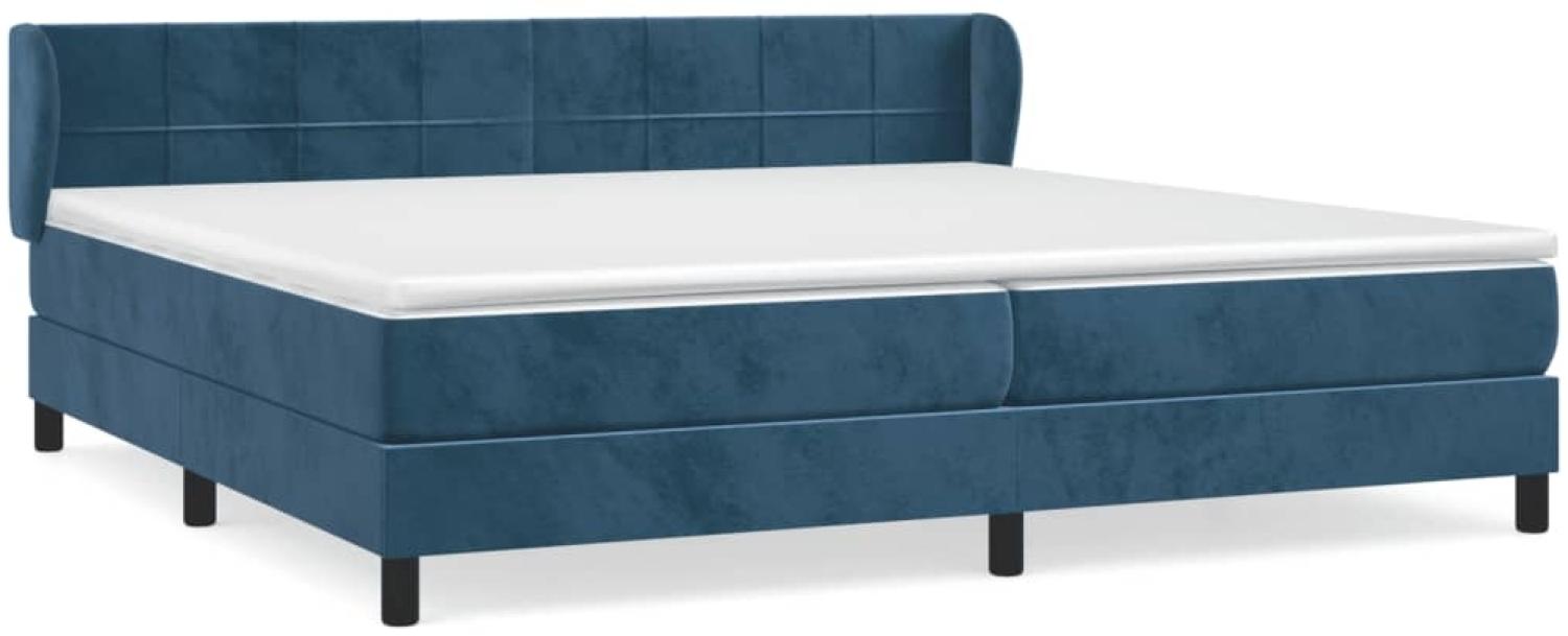 vidaXL Boxspringbett mit Matratze Dunkelblau 200x200 cm Samt 3127515 Bild 1