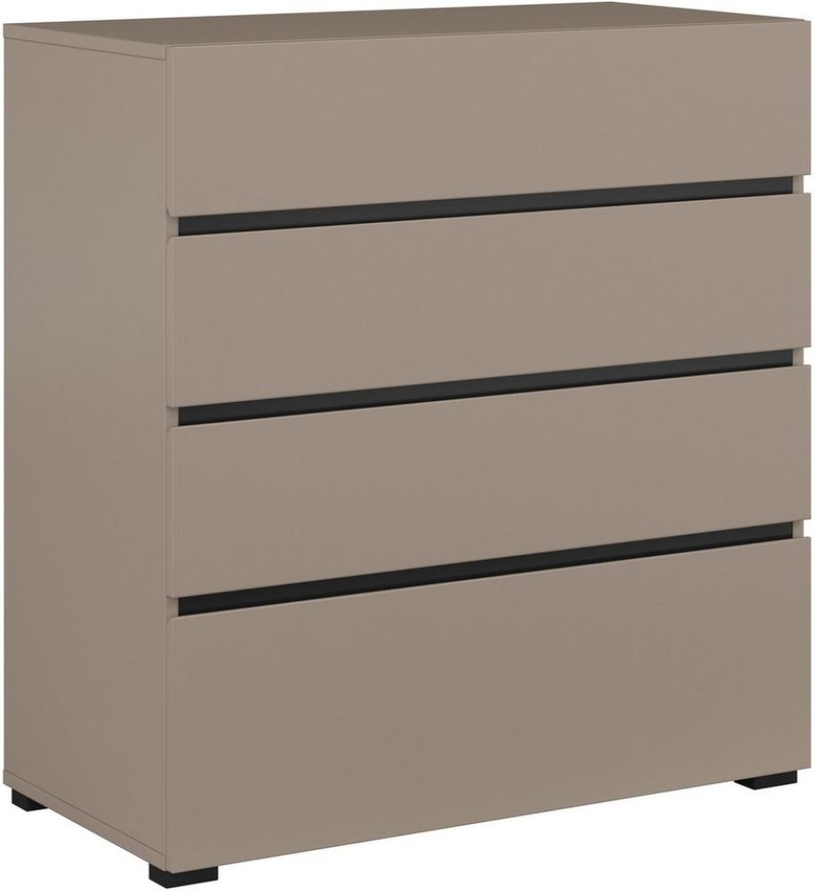 INOSIGN Kommode Cross, moderne grifflose Schubladenkommode, 80x40x85cm (BxTxH), Schubladenschrank, Sideboard mit 4 Schubkasten Bild 1