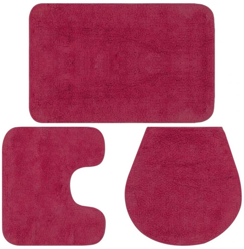 vidaXL Badematten-Set 3-tlg. Stoff Fuchsia 133226 Bild 1