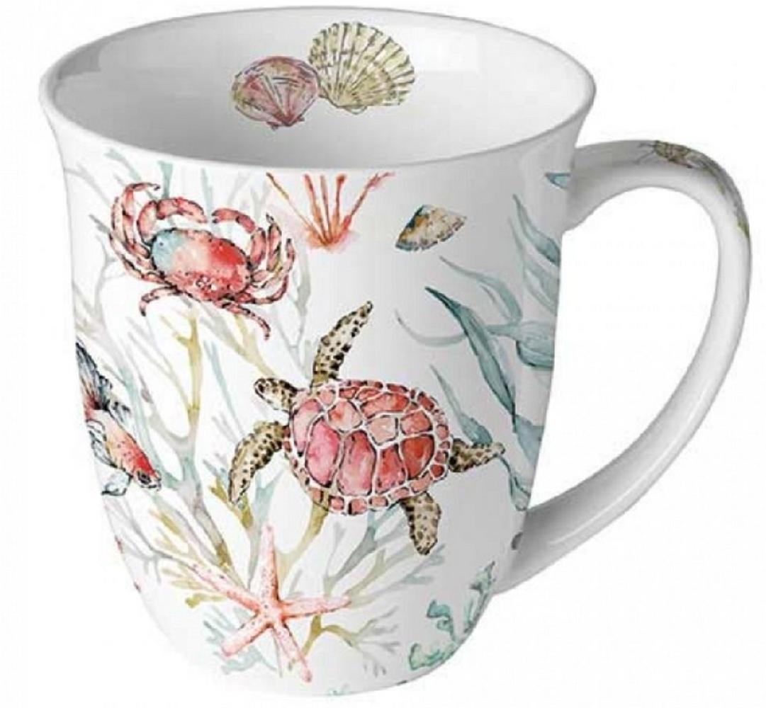 Ambiente Luxury Paper Products Becher Mug Maritim, Strand, am Meer, Küste Tiere, Porzellan Meerestiere, Kaffee / Tee Tasse Sommer Kollektion Bild 1