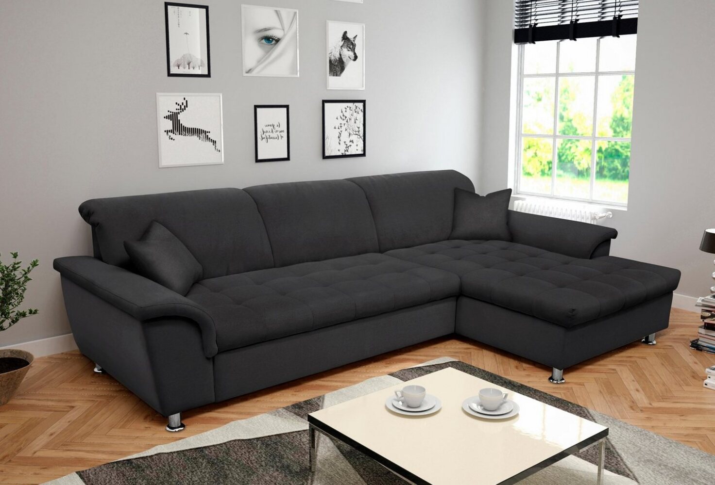 DOMO collection Ecksofa Franzi Steppung im Sitzbereich B7T/H: 278/162/80 cm, L-Form, wahlweise mit Bettfunktion, Bettkasten und Kopfteilverstellung Bild 1