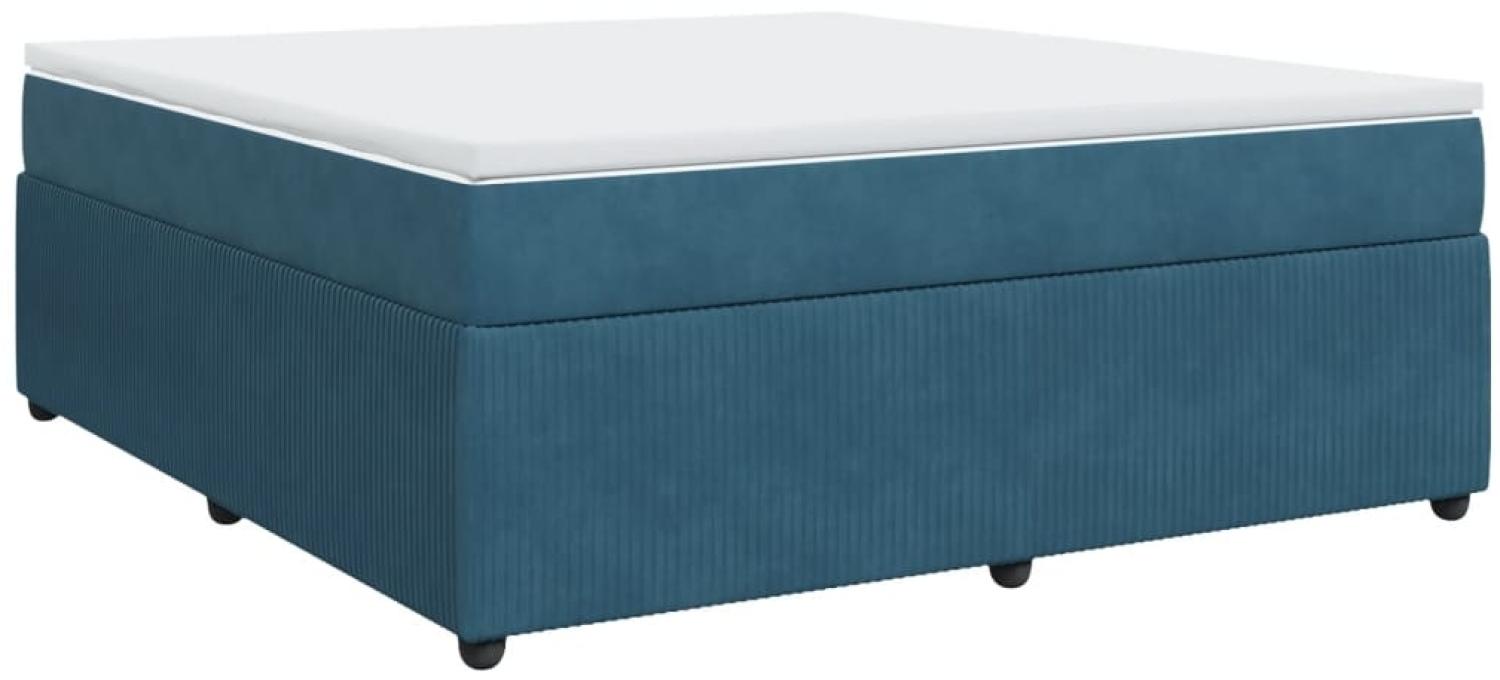 vidaXL Boxspringbett mit Matratze Dunkelblau 180x200 cm Samt 3285660 Bild 1