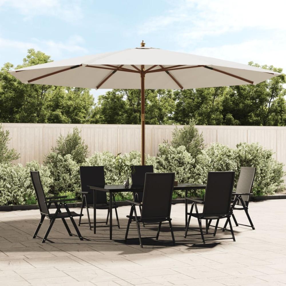 vidaXL Sonnenschirm mit Holzmast Sandfarben 400x273 cm 363175 Bild 1