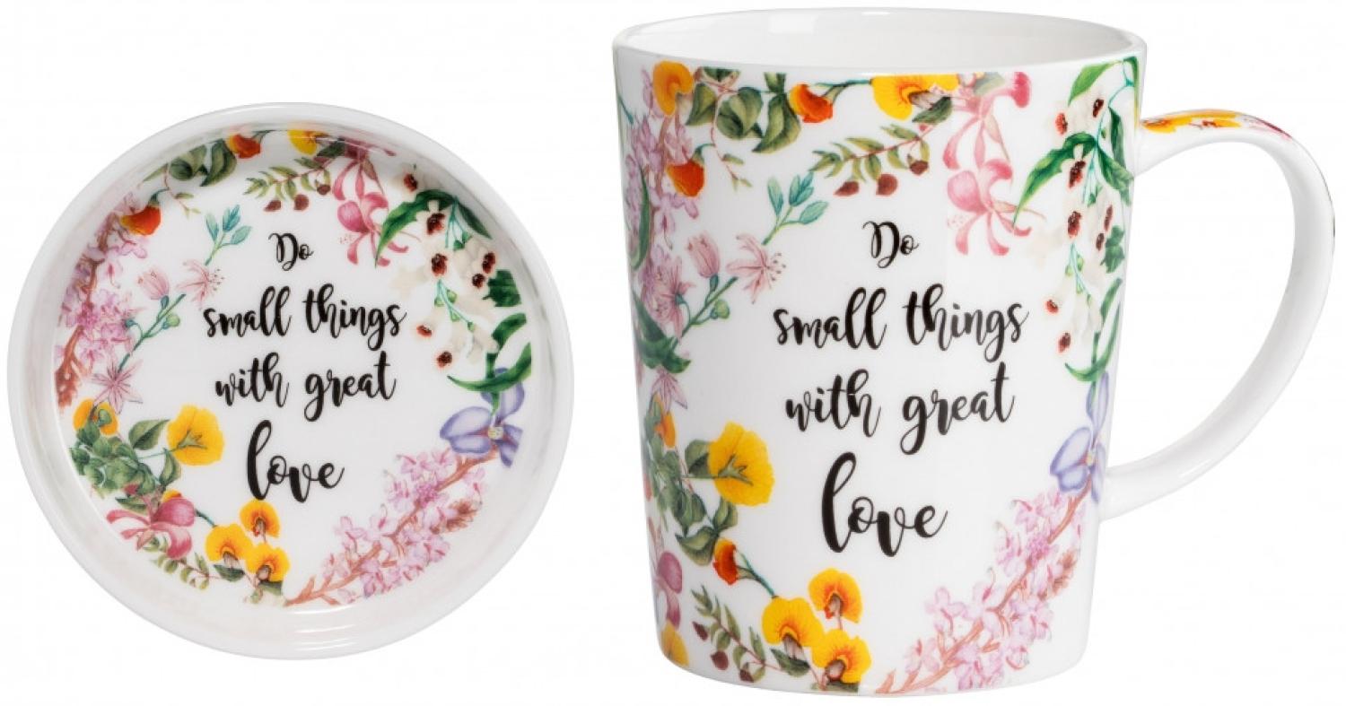 Maxwell & Williams Royal Botanic Garden Becher mit Untersetzer Small Things, Geschenkbox, Bone China Porzellan, DX0320 Bild 1