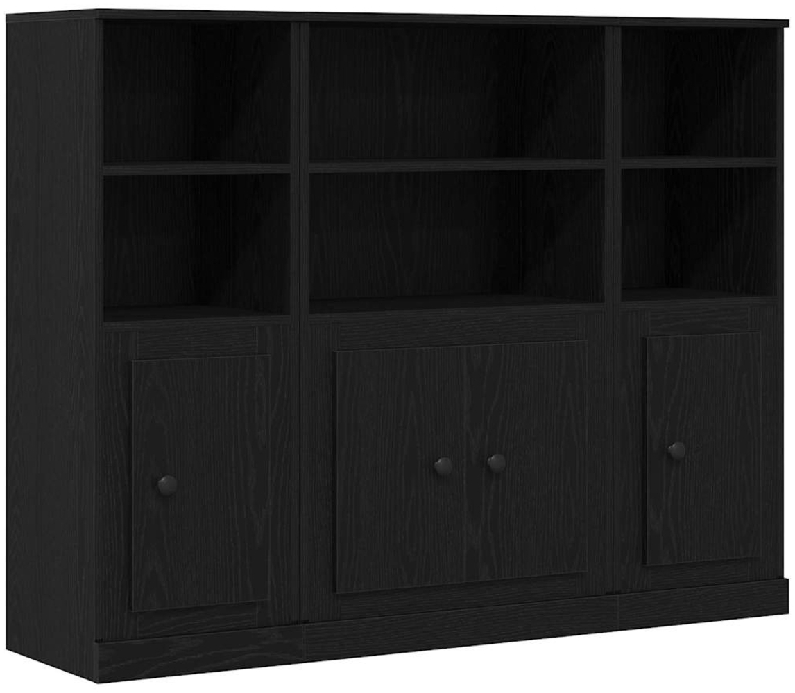 vidaXL Highboard Schwarz Eichen-Optik 132 x 35,5 x 103,5 cm 3333077 Bild 1