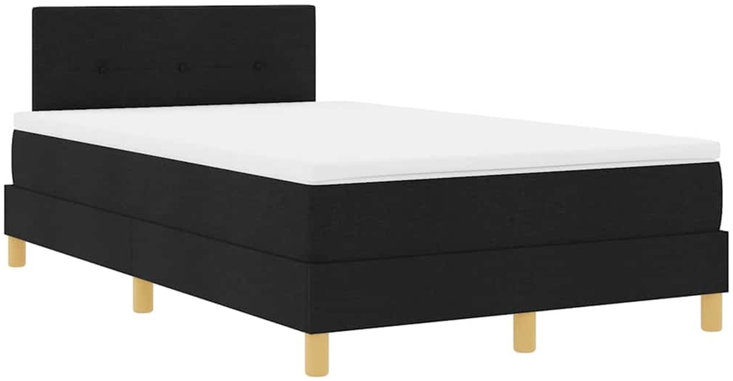 vidaXL Boxspringbett mit Matratze Schwarz 120 x 190 cm Stoff 3338904 Bild 1