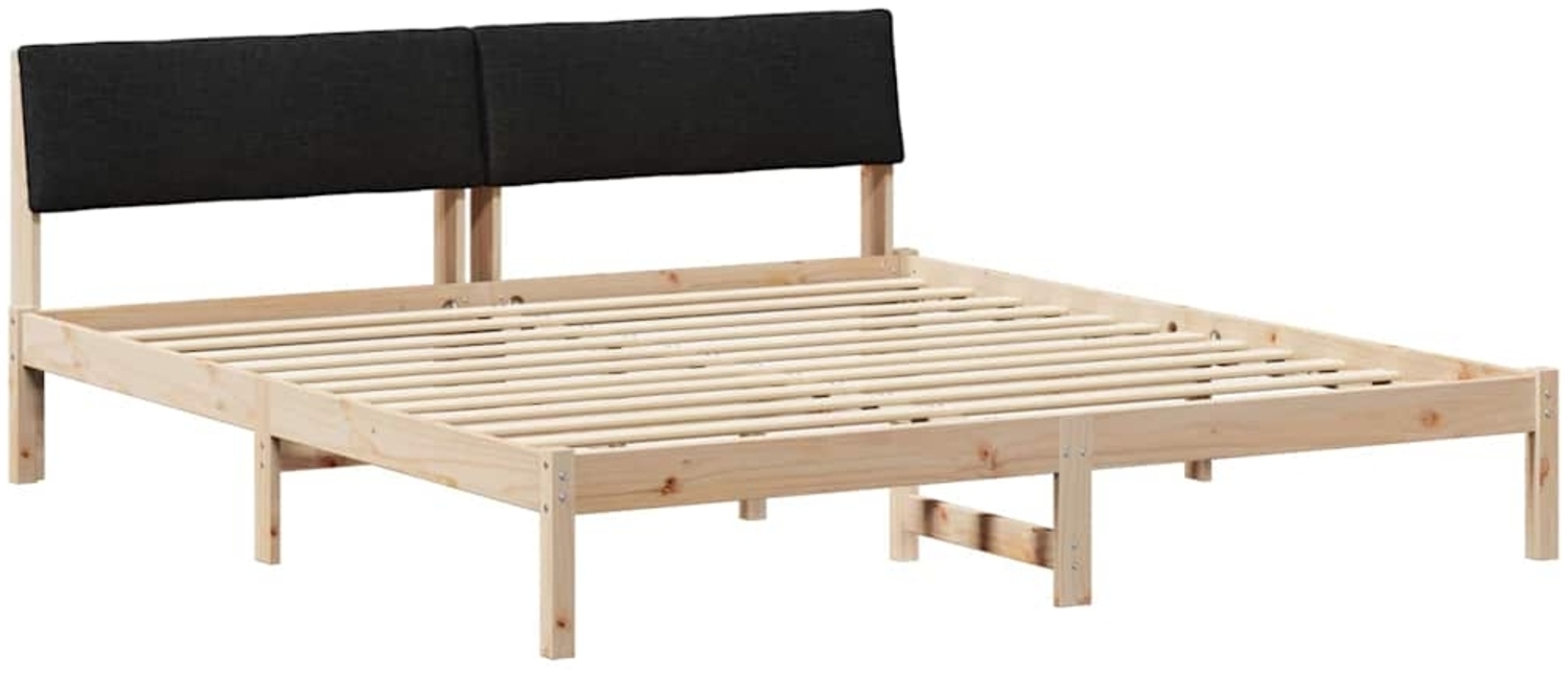 vidaXL Bettgestell Braun und Schwarz 200 x 200 cm Massivholz Kiefer 3394330 Bild 1
