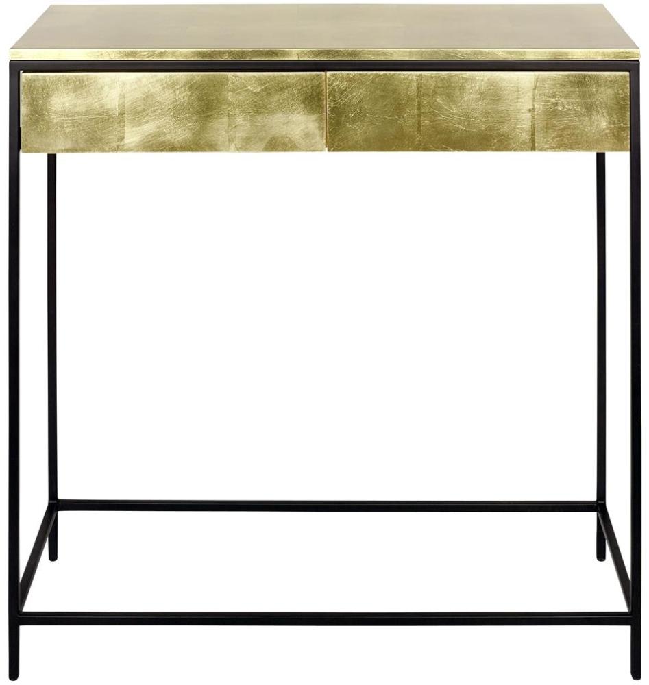 Lambert Mena Konsole Blattgold lackiert Gestell Eisen pulverbeschichtet schwarz L85 T34 H86 cm 55966 Bild 1