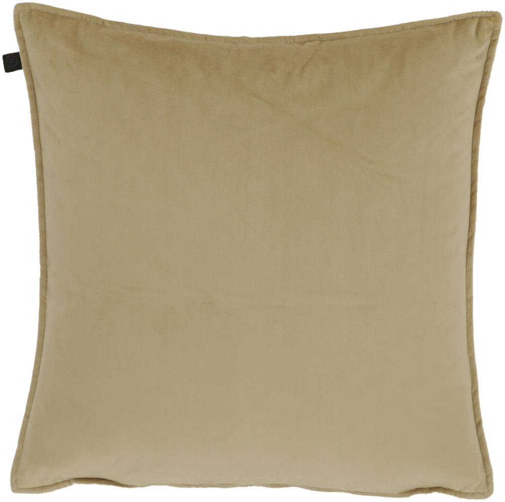 Overseas Middlestitch Samtkissen, 100% Polyester in Beige, 60 x 60 cm Bild 1