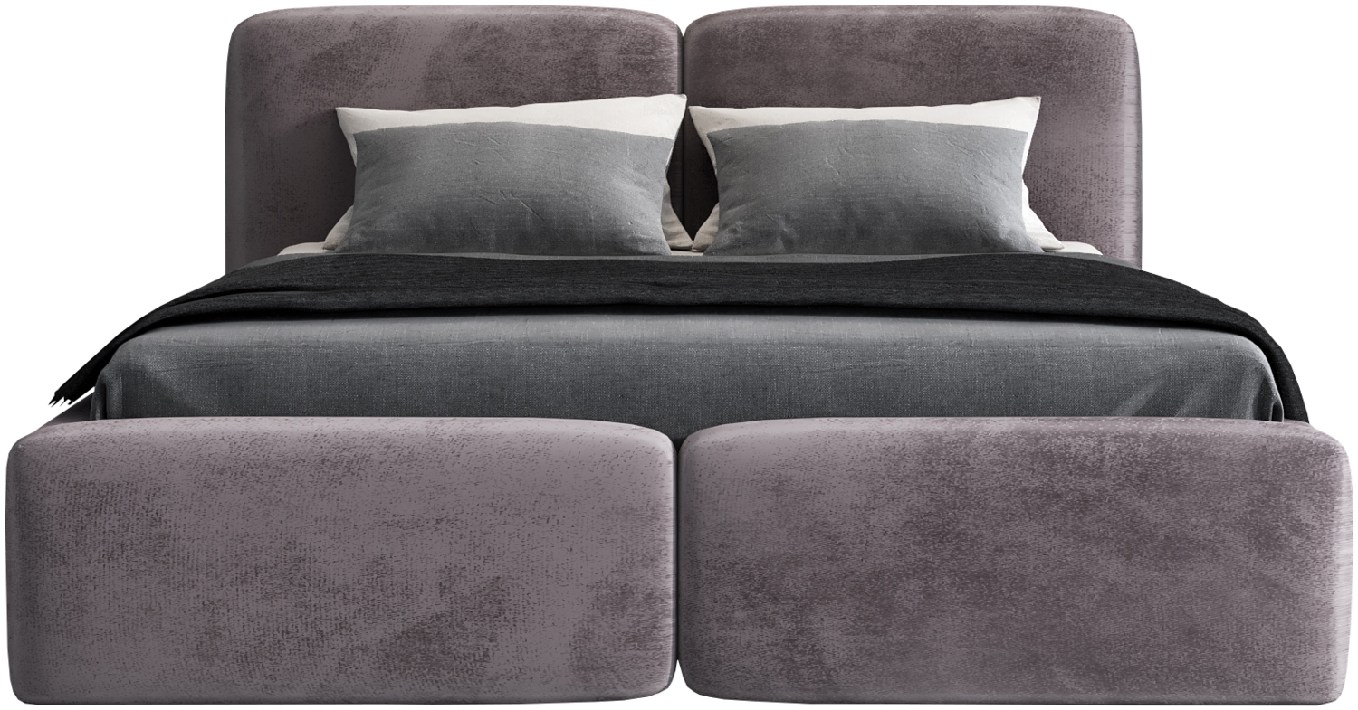 Polsterbett OLKE 120x200 mit Matratze, Bettkasten und Lattenrost. Farbe: Grau 16 Bild 1