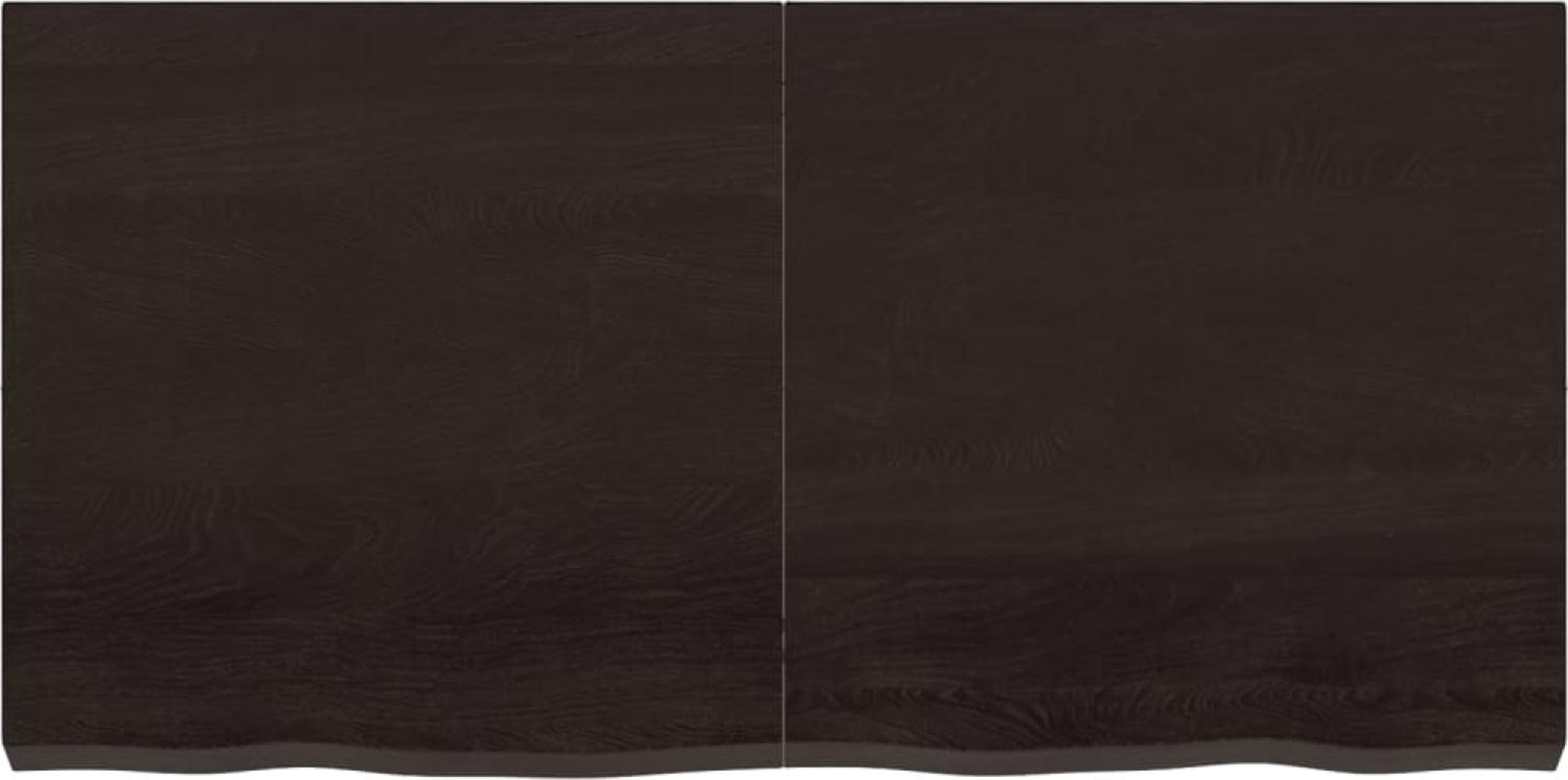 vidaXL Tischplatte Dunkelbraun 120x60x(2-6)cm Massivholz Eiche 3156439 Bild 1