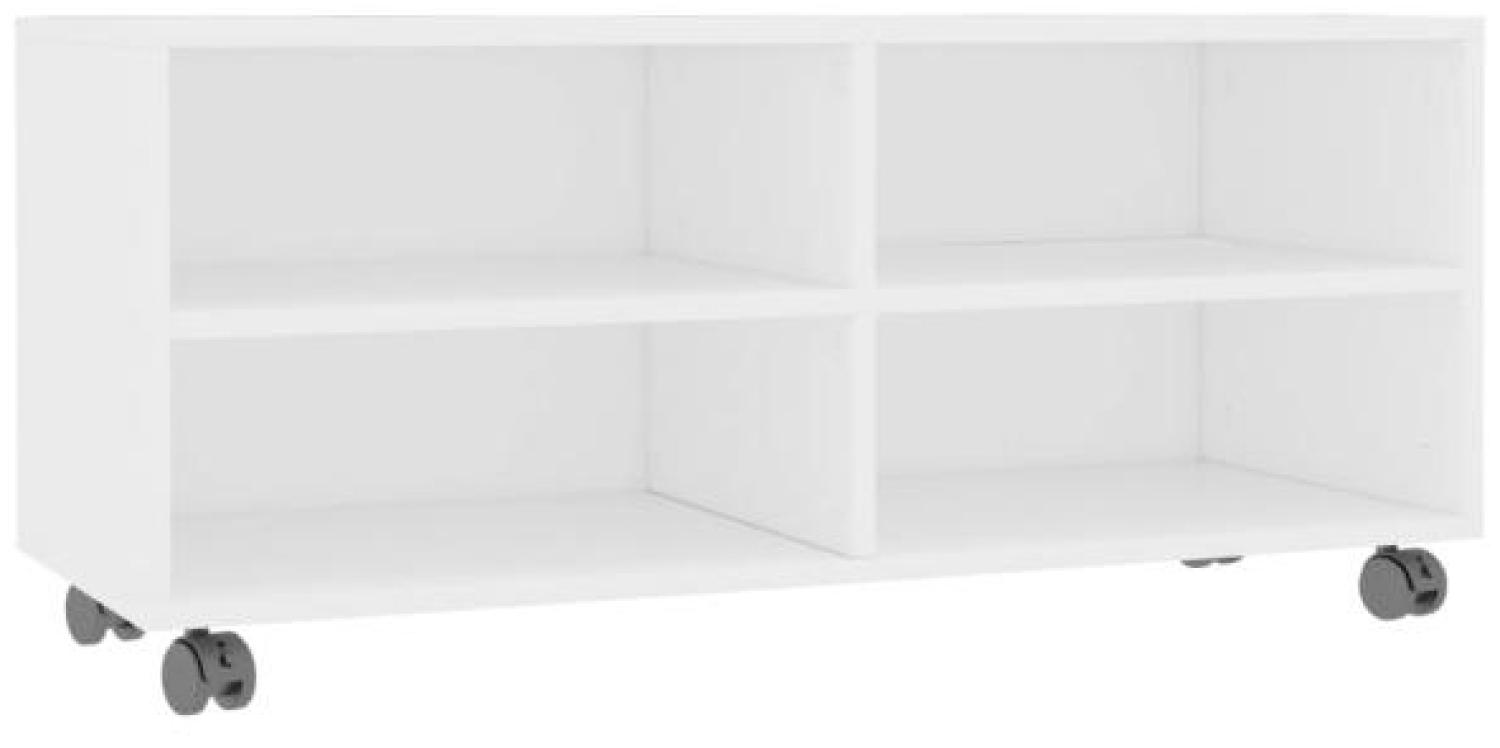 vidaXL TV-Schrank mit Rollen Weiß 90x35x35 cm Holzwerkstoff 800180 Bild 1
