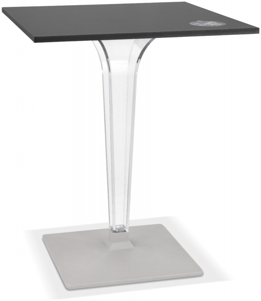 Quadratischer Terrassentisch LIMPID | Der schwarze quadratische Terrassentisch „LIMPID“ für den Innen- und Außenbereich – 68x68 cm Kadima Design Bild 1