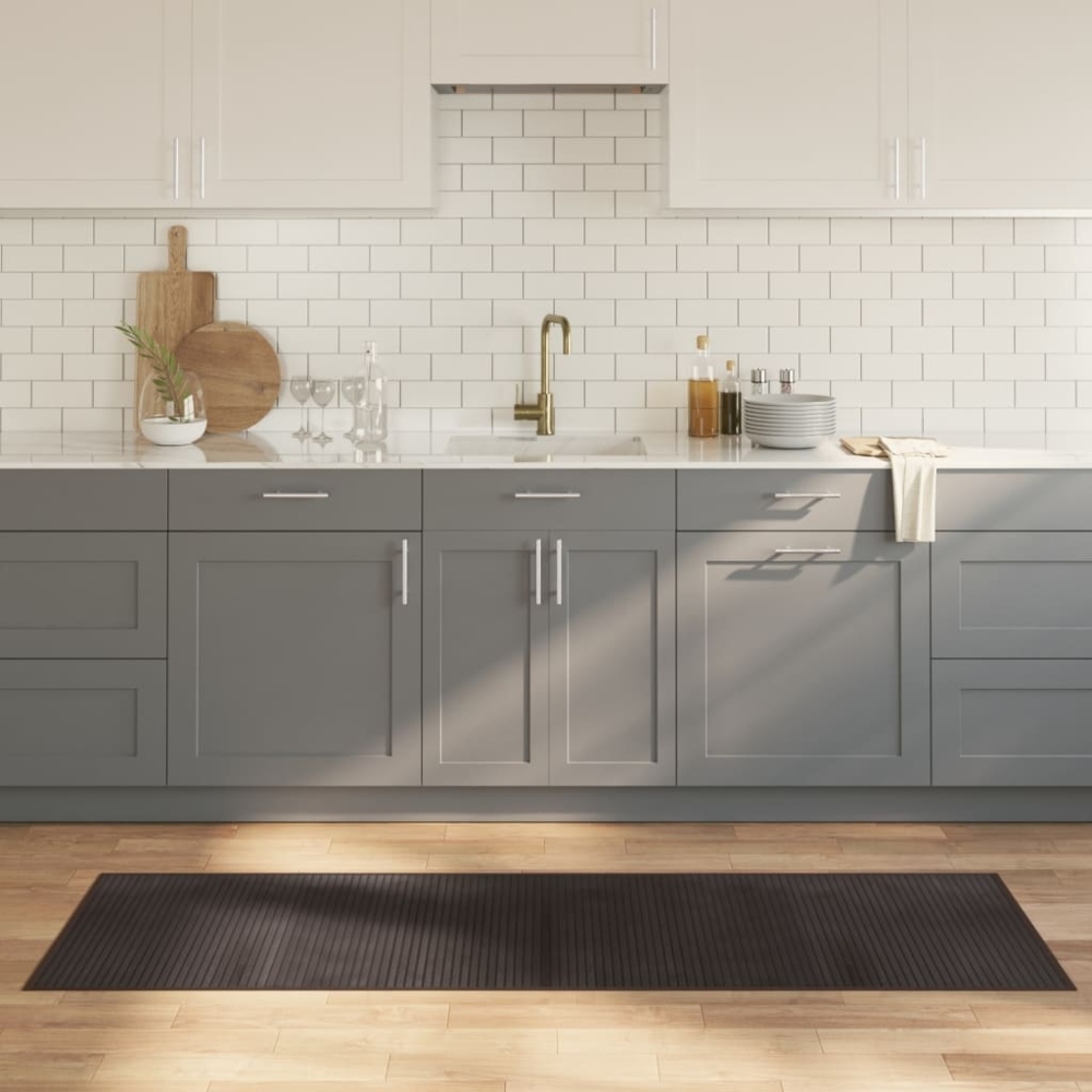 vidaXL Teppich Rechteckig Dunkelbraun 60x200 cm Bambus 376839 Bild 1